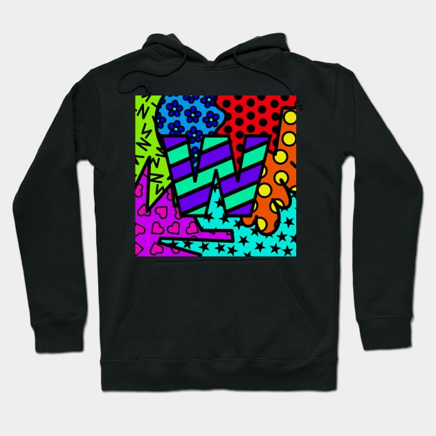 Alphabet Series - Letter W - Bright and Bold Initial Letters Hoodie by JossSperdutoArt